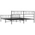 Estructura cama sin colchón con estribo metal negro 180x200