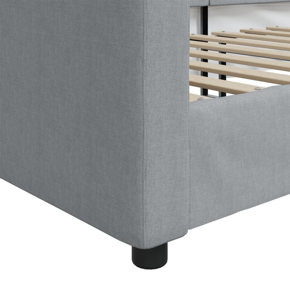 Sofá cama sin colchón tela gris claro 90x190