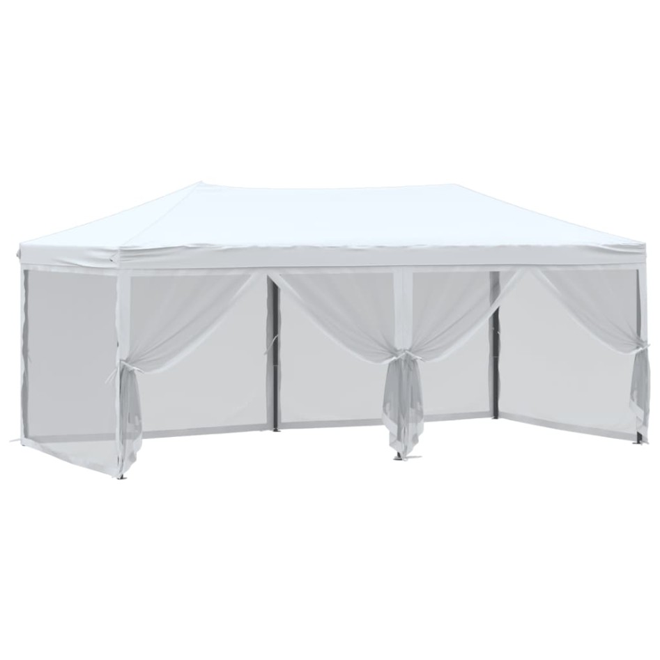 Carpa para fiestas plegable con paredes laterales blanca 3x6