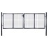 Puerta de malla de jardín acero galvanizado gris 289x100