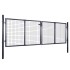Puerta de malla de jardín acero galvanizado gris 289x100