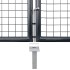 Puerta de malla de jardín acero galvanizado gris 289x100