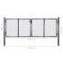Puerta de malla de jardín acero galvanizado gris 289x100