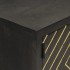 Aparador de madera maciza de mango negro y dorado 110x30x75