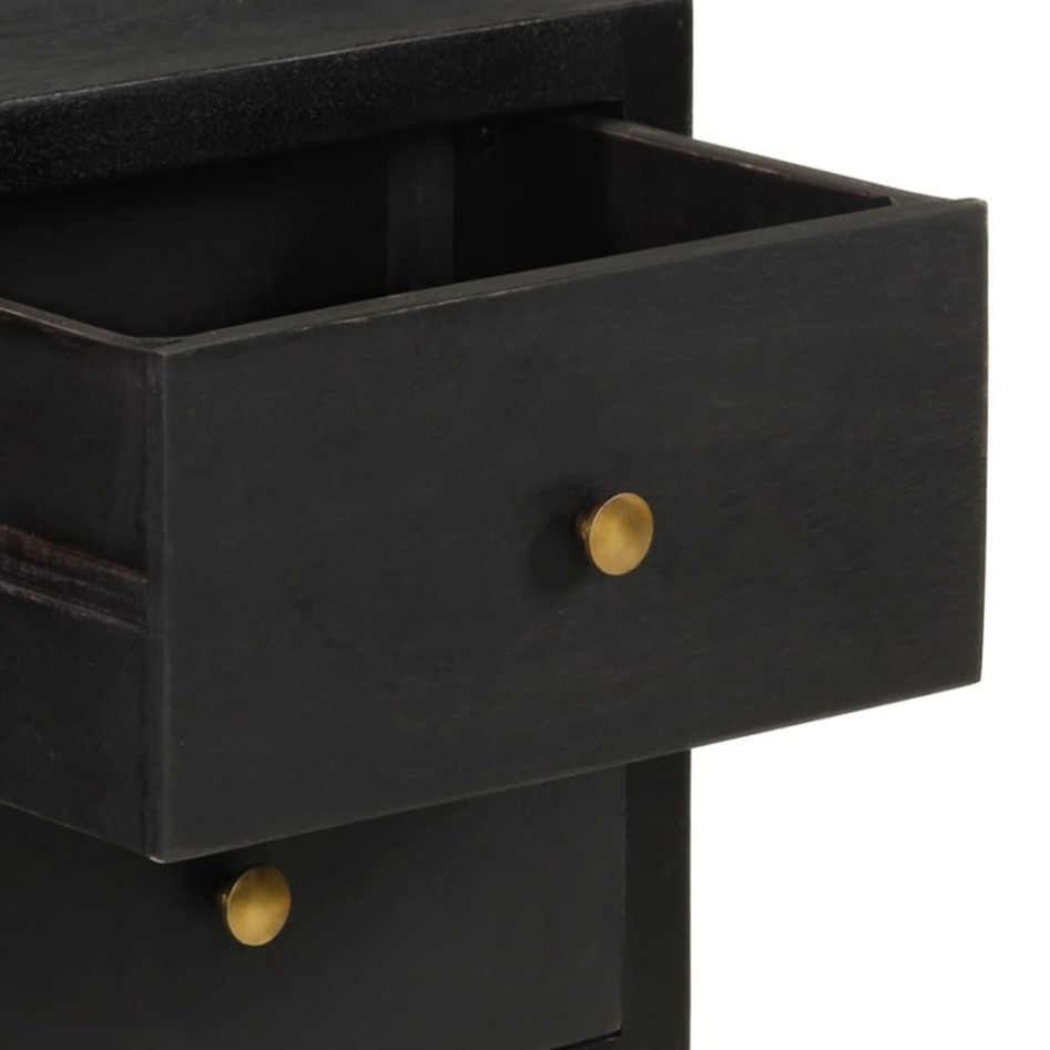 Aparador de madera maciza de mango negro y dorado 110x30x75