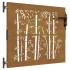 Puerta de jardín acero corten diseño bambú 85x75