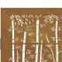 Puerta de jardín acero corten diseño bambú 85x75