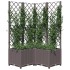Jardinera con enrejado PP marrón 80x80x136