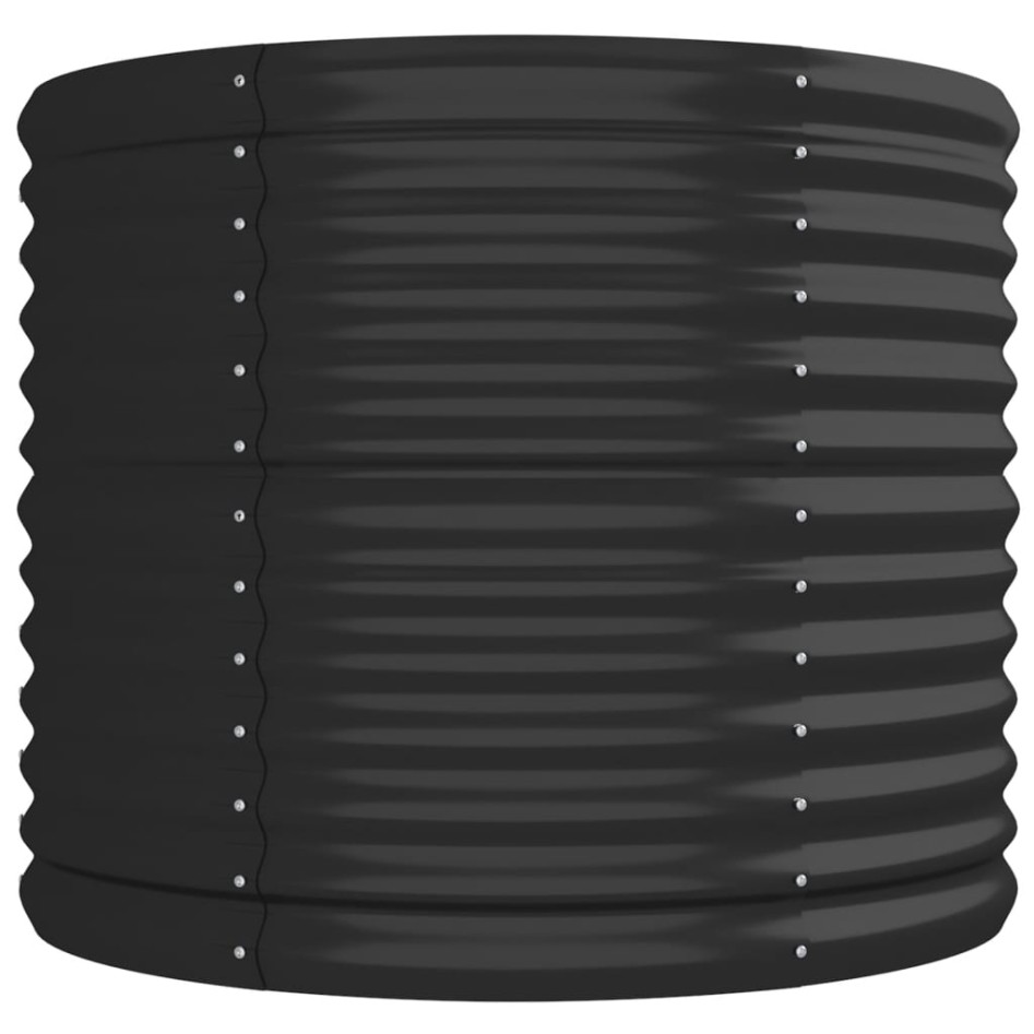 Jardinera arriate acero recubierto polvo antracita 296x80x68