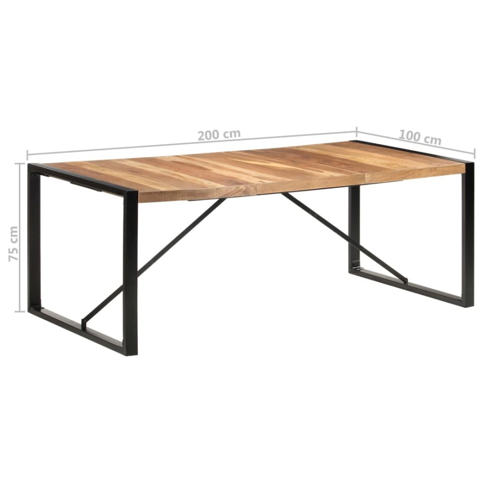 Mesa de comedor madera maciza con acabado sheesham