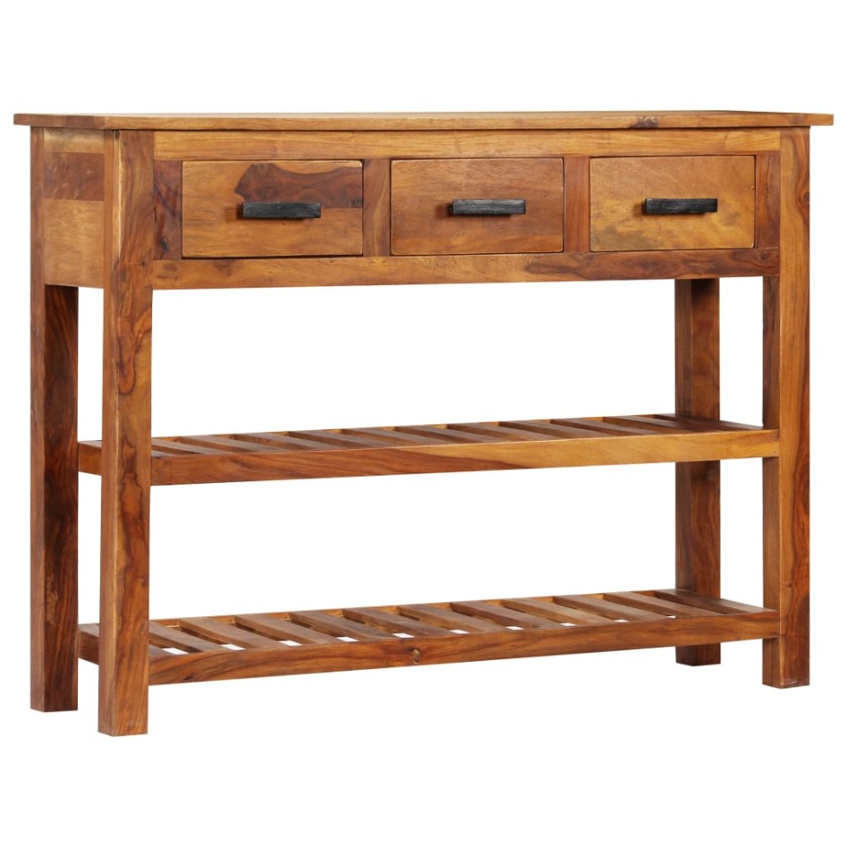 Aparador con 3 cajones madera maciza de acacia 110x30x80