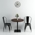 Mesa de bar bistró MDF y acero redonda fresno oscuro 80x75