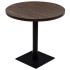 Mesa de bar bistró MDF y acero redonda fresno oscuro 80x75