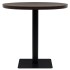Mesa de bar bistró MDF y acero redonda fresno oscuro 80x75