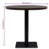 Mesa de bar bistró MDF y acero redonda fresno oscuro 80x75