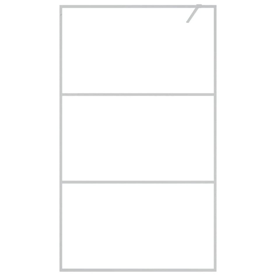 Mampara de ducha vidrio ESG transparente plateado 115x195