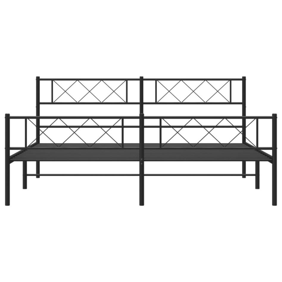 Estructura cama sin colchón con estribo metal negro 180x200