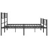 Estructura cama sin colchón con estribo metal negro 180x200