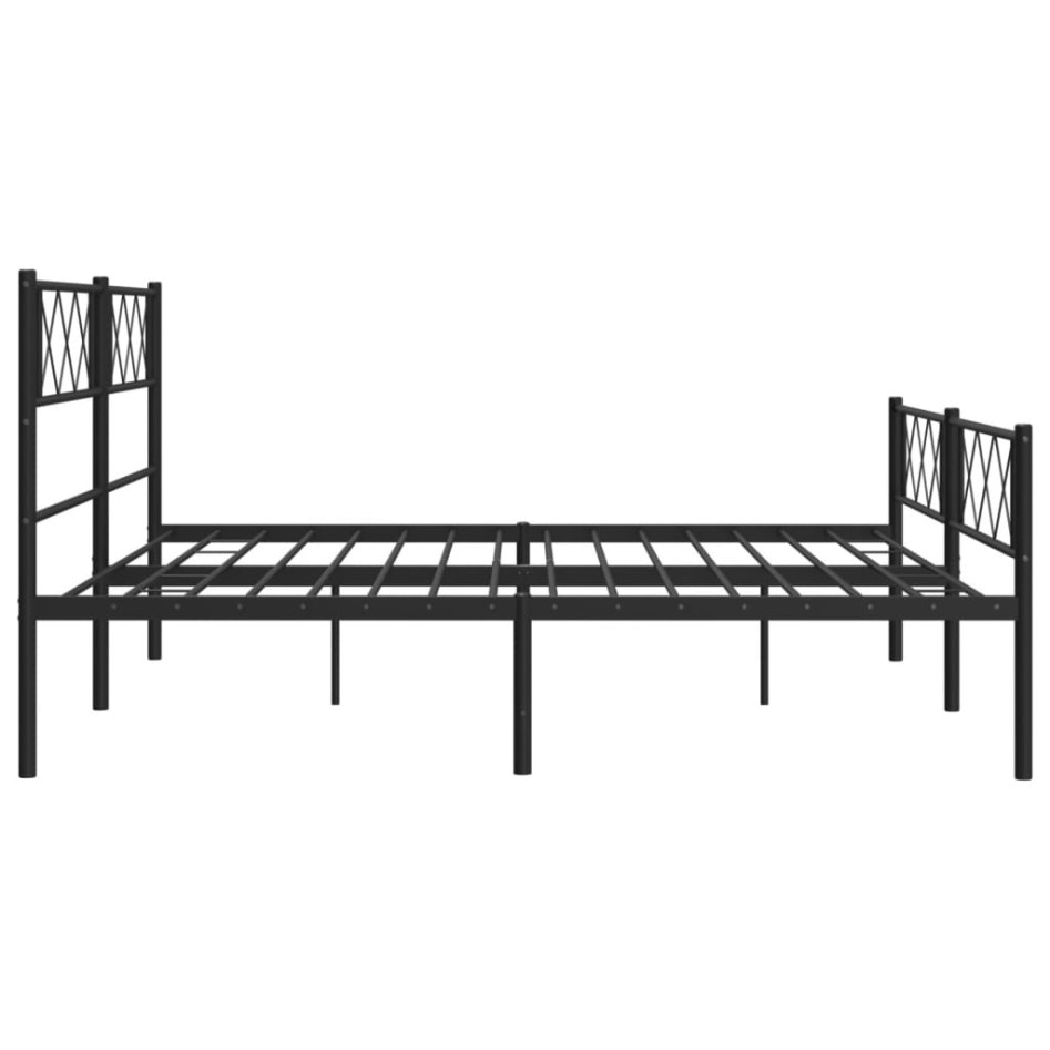Estructura cama sin colchón con estribo metal negro 180x200