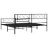 Estructura cama sin colchón con estribo metal negro 180x200