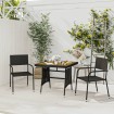 Juego de comedor de jardín 3 pzas ratán sintético negro