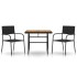 Juego de comedor de jardín 3 pzas ratán sintético