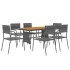 Juego de comedor de jardín 7 piezas ratán sintético