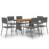 Juego de comedor de jardín 7 piezas ratán sintético