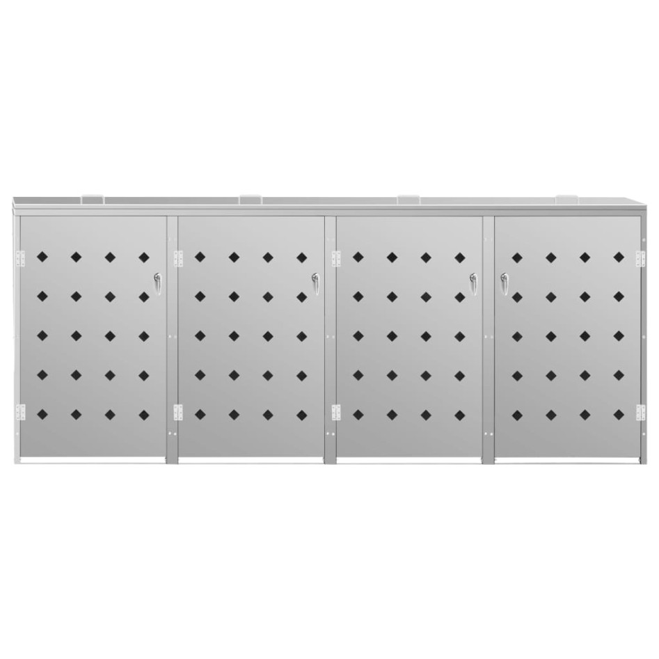 Cobertizo contenedor de basura cuádruple acero inoxidable