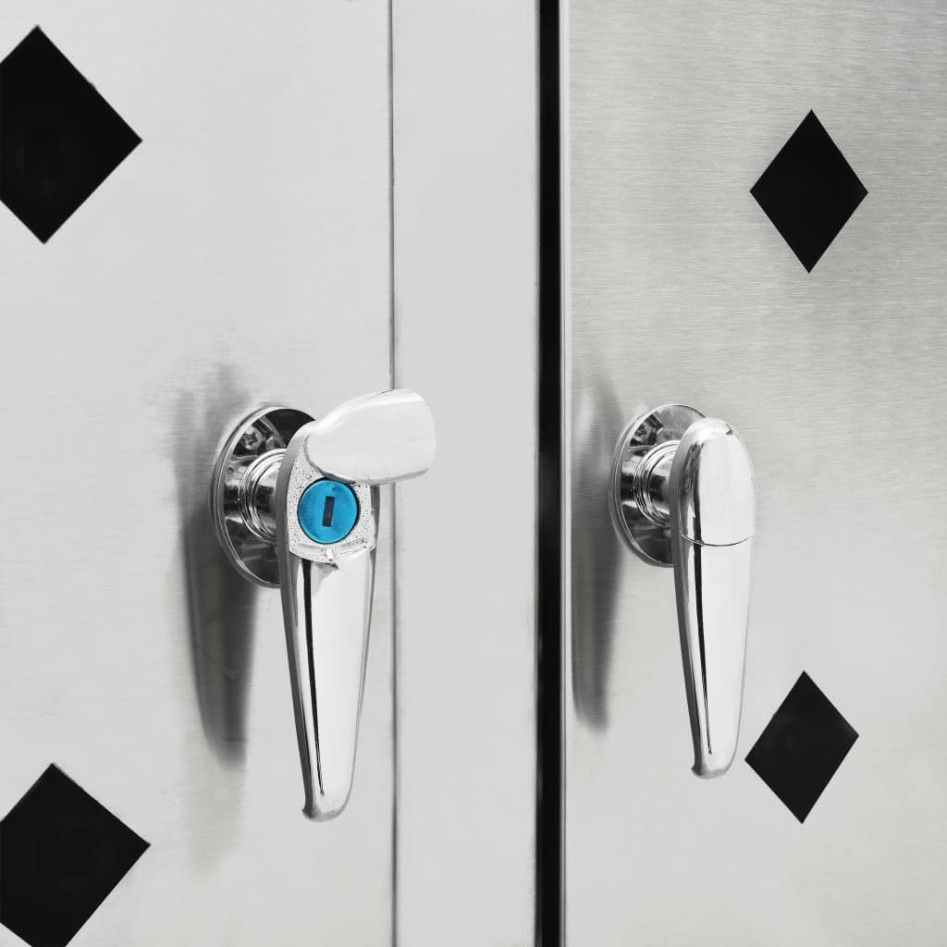 Cobertizo contenedor de basura cuádruple acero inoxidable