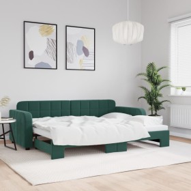 Sofá cama nido terciopelo verde oscuro 80x200