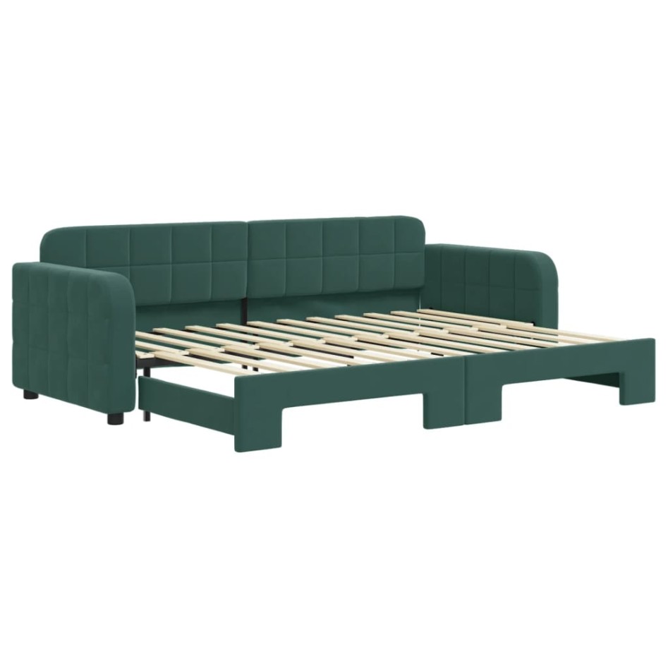 Sofá cama nido terciopelo verde oscuro 80x200