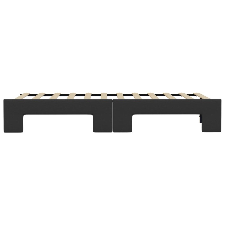 Sofá con cama nido cuero sintético negro 90x200