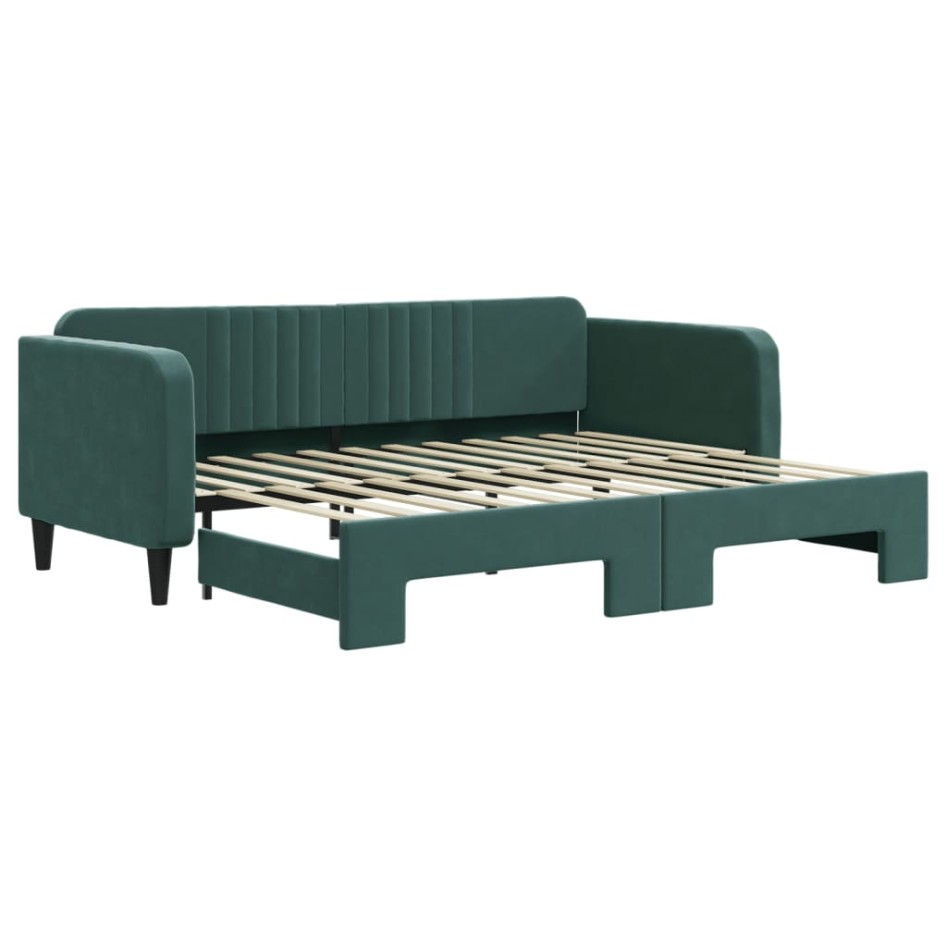 Sofá cama nido terciopelo verde oscuro 90x200