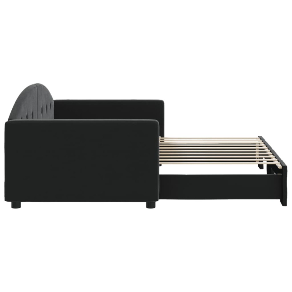 Sofá cama nido terciopelo negro 90x190