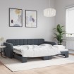 Sofá cama nido terciopelo gris oscuro 90x200 cm