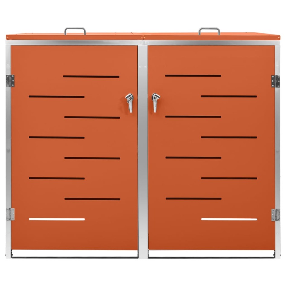 Cobertizo para dos contenedores basura acero 138x77,5x112,5