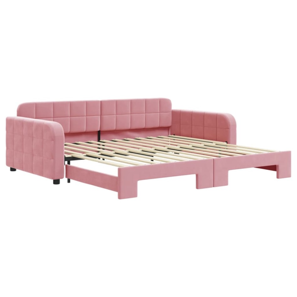 Sofá cama nido terciopelo rosa 100x200