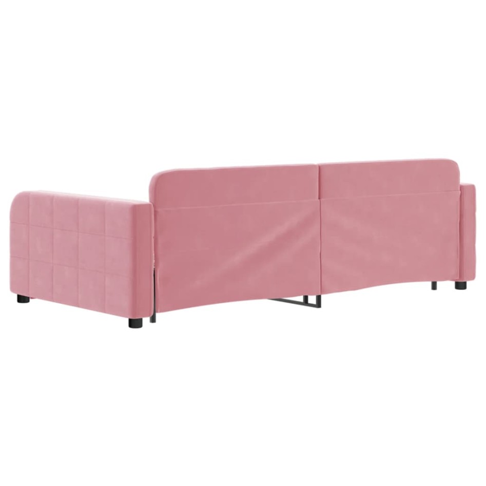 Sofá cama nido terciopelo rosa 100x200