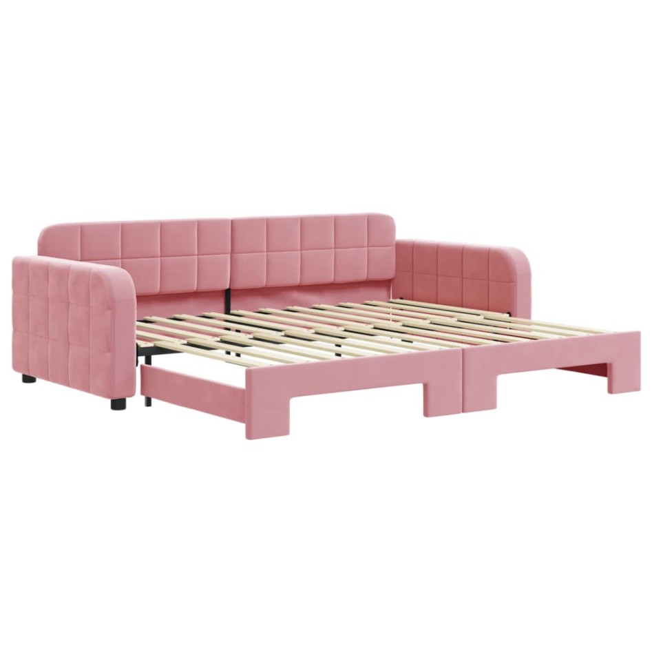 Sofá cama nido terciopelo rosa 90x200