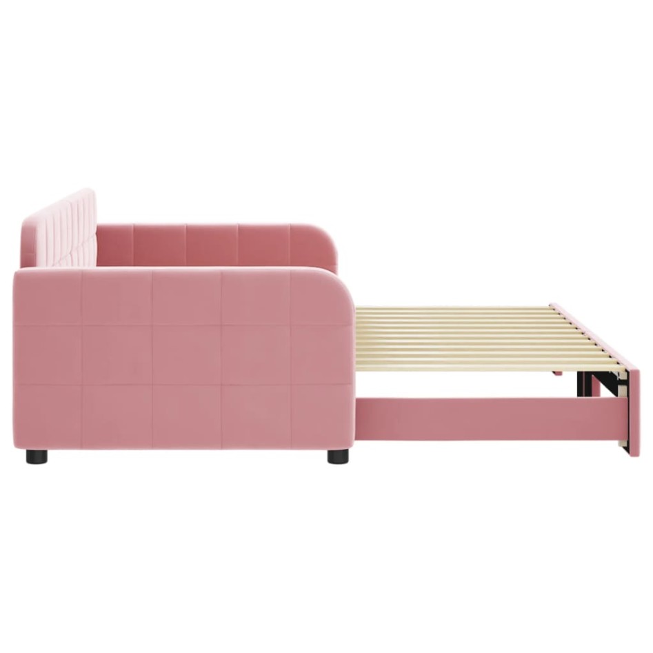 Sofá cama nido terciopelo rosa 90x200
