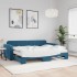 Sofá cama nido con colchón terciopelo azul 80x200