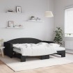 Sofá cama nido con colchón tela negro 90x190 cm