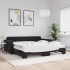 Sofá cama nido con colchón terciopelo negro 100x200