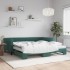 Sofá cama nido con colchón terciopelo verde oscuro 100x200