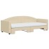 Sofá cama nido con colchón tela crema 80x200