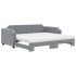 Sofá cama nido con colchón tela gris claro 80x200