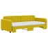Sofá cama nido con colchón terciopelo amarillo 90x200