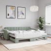 Sofá cama nido con colchón terciopelo gris claro 90x200 cm