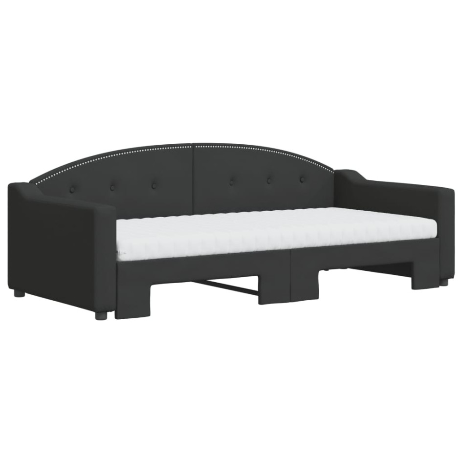 Sofá cama nido con colchón tela negro 90x190